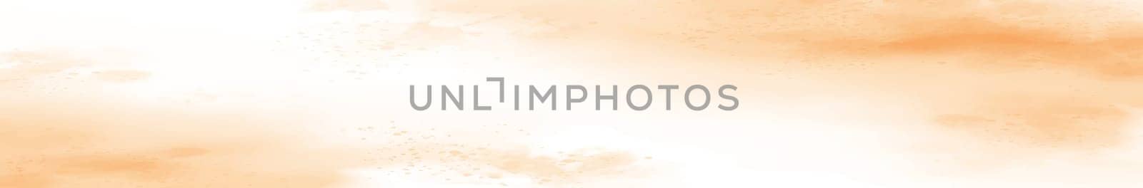 Realistic yellow-orange watercolor panoramic texture on a white background - Vector illustration