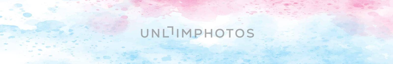 Panoramic texture of realistic red watercolor on a white background - illustration