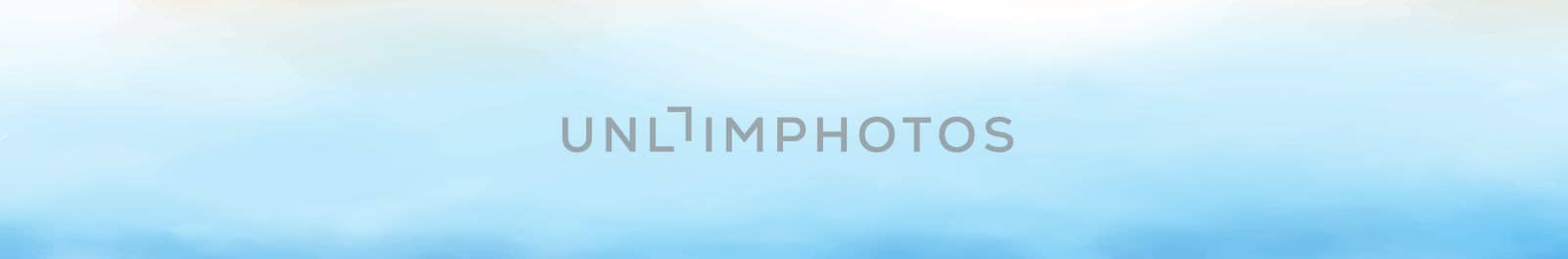Realistic blue watercolor panoramic texture on white background - illustration
