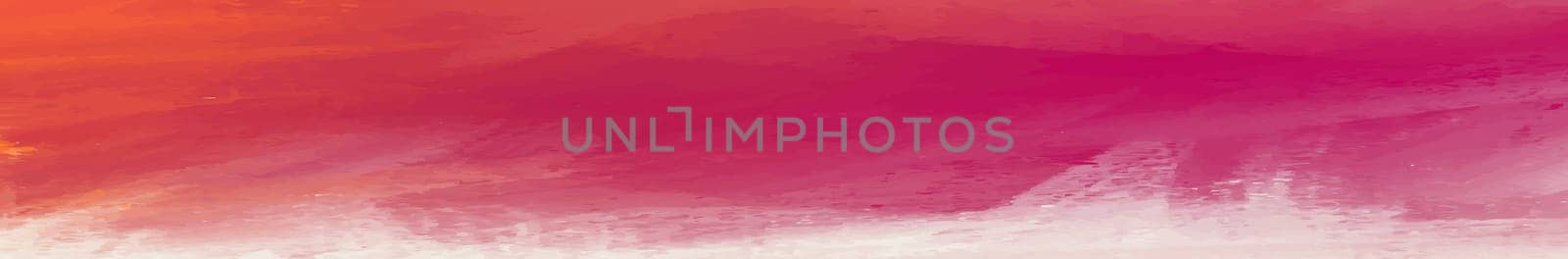 Panoramic texture of realistic red watercolor on a white background - illustration