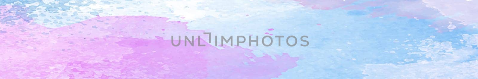 Realistic blue watercolor panoramic texture on white background - illustration
