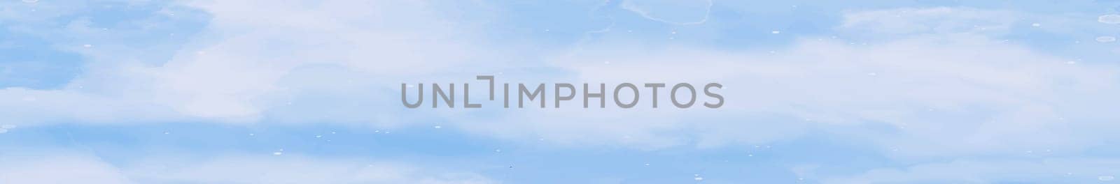 Realistic blue watercolor panoramic texture on white background - illustration
