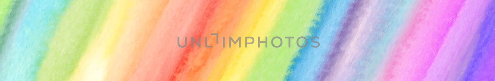 Panoramic texture realistic watercolor rainbow on a white background - illustration