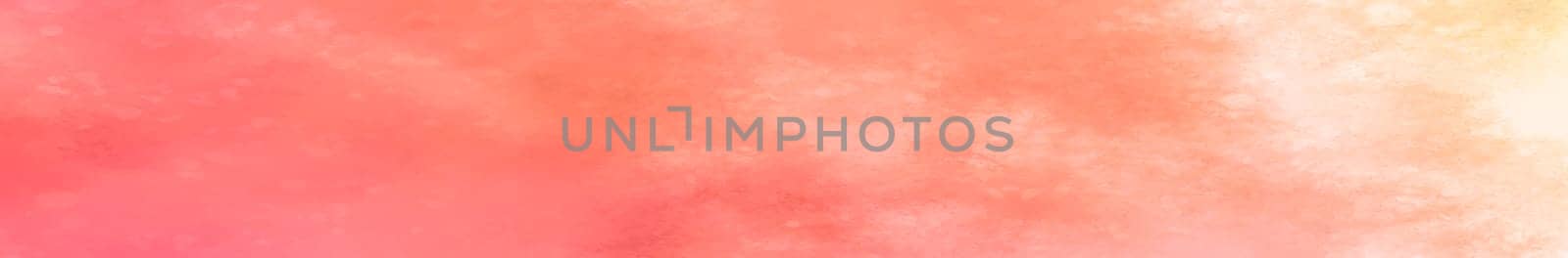 Panoramic texture of realistic red watercolor on a white background - illustration