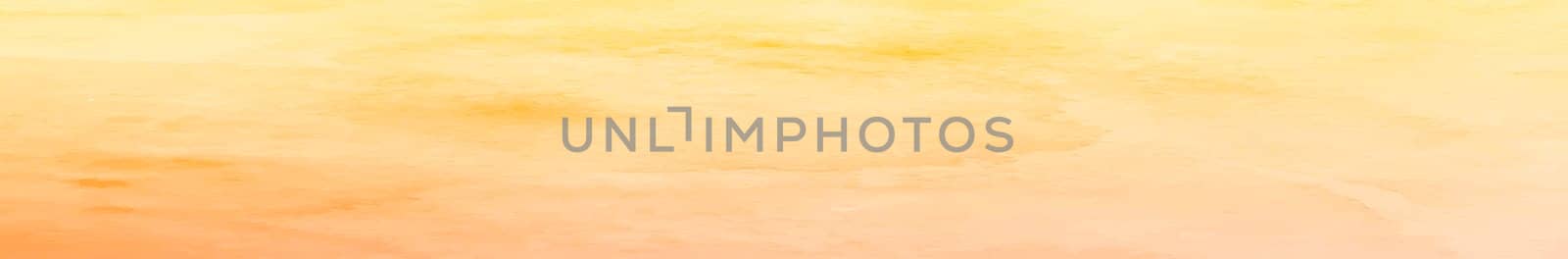 Realistic yellow-orange watercolor panoramic texture on a white background - illustration
