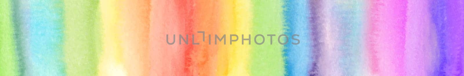Panoramic texture realistic watercolor rainbow on a white background - illustration