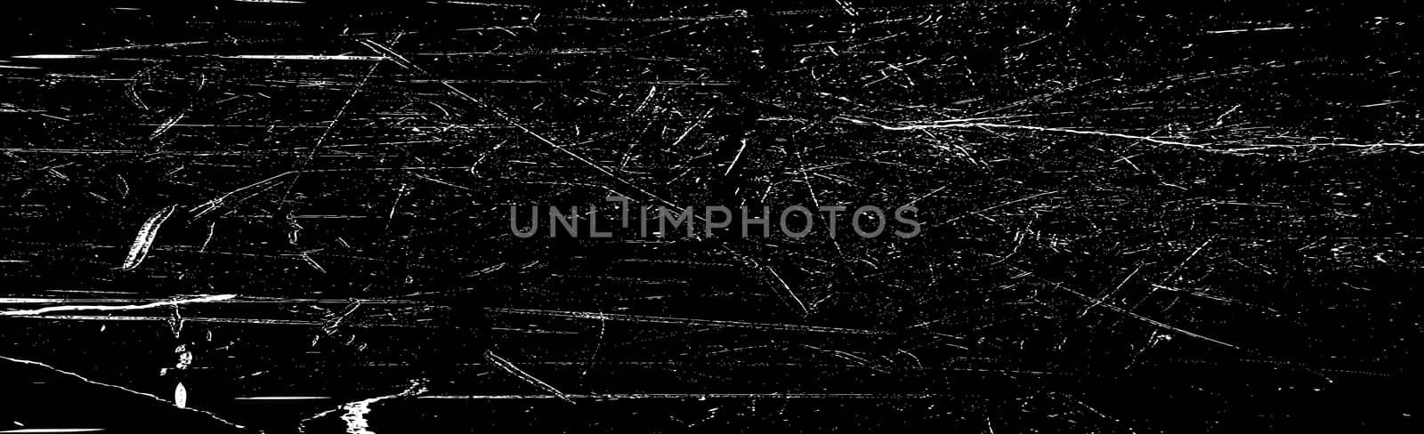A lot of white splashes on a black panoramic background - Vector illustration