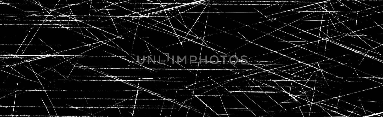 Grunge white lines and dots on a black background - Vector illustration