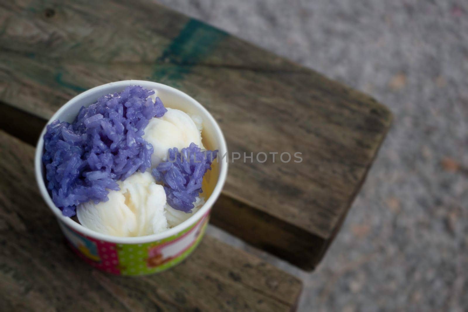 Thai traditional coconut ice cream serve, stock photo