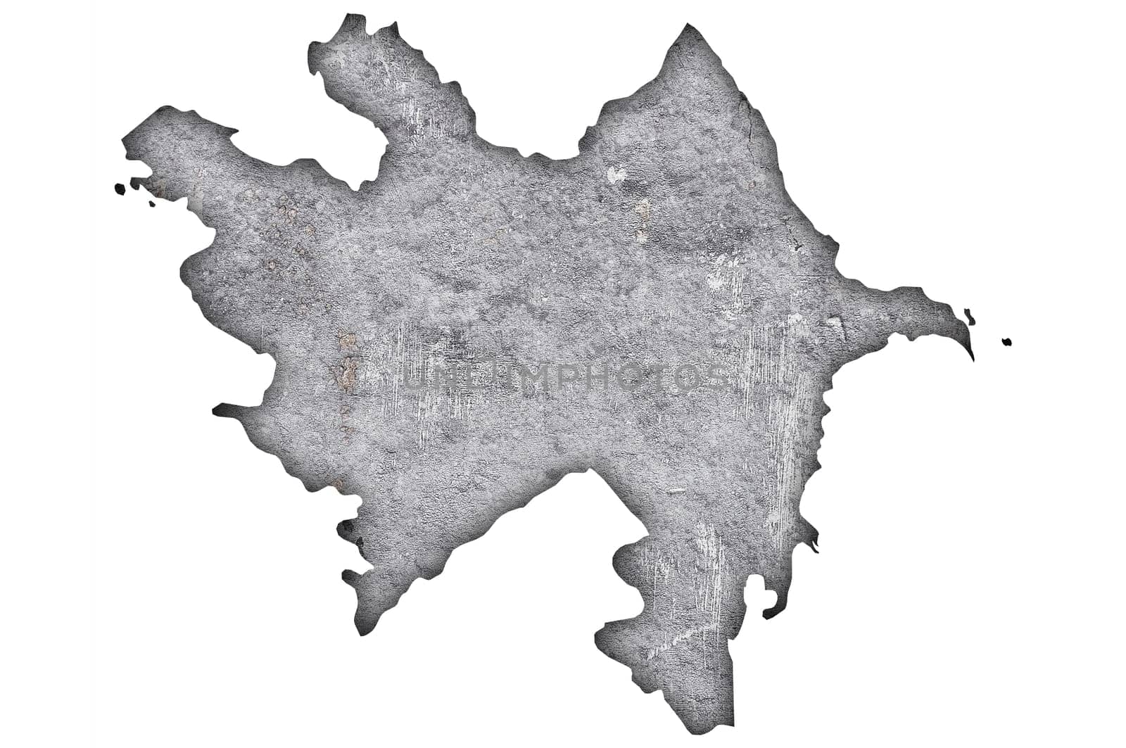 Map of Azerbaijan on weathered concrete