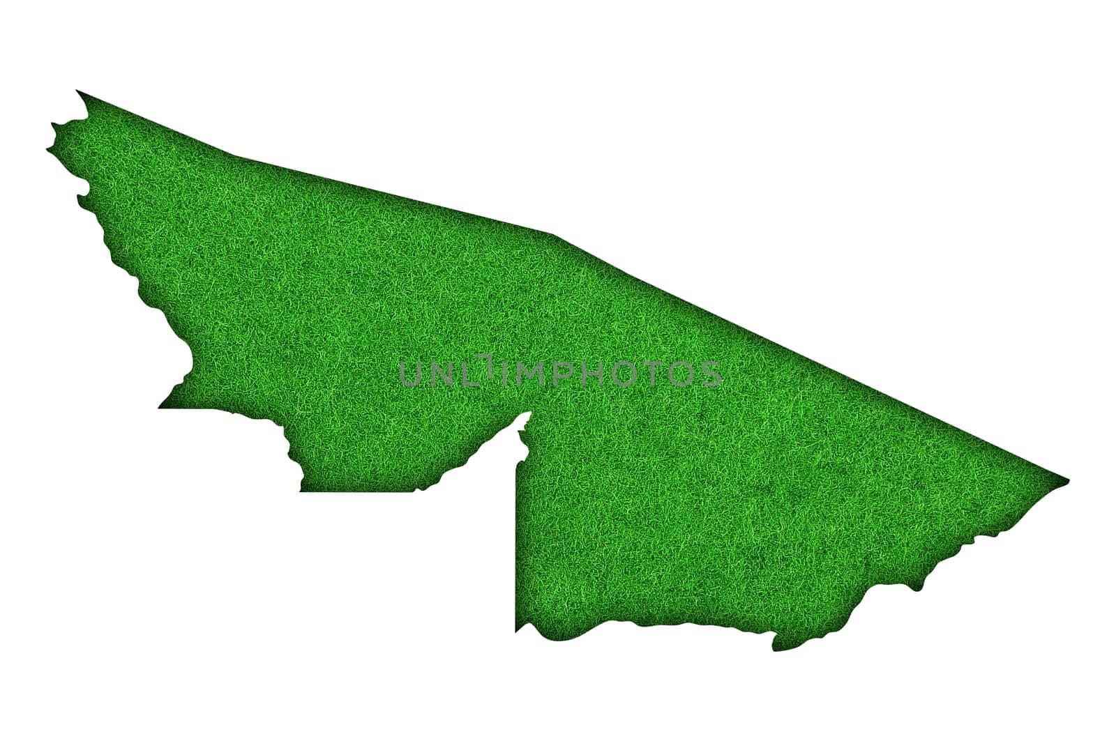 Map of Acre on green felt