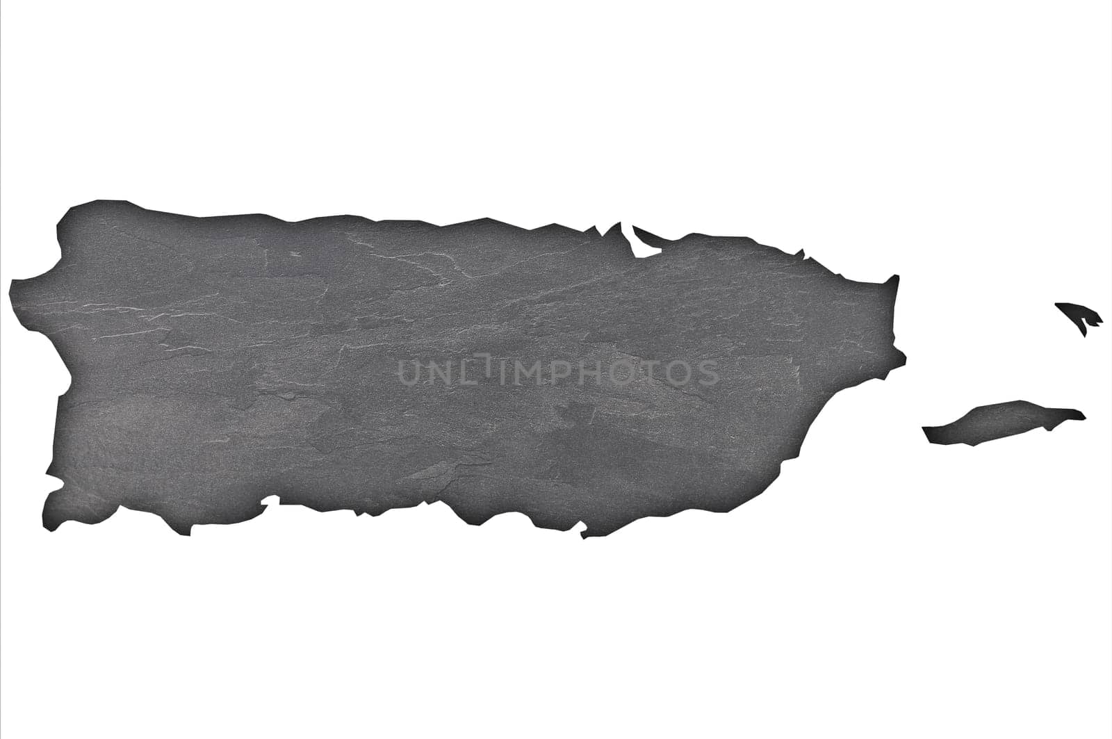 Map of Puerto Rico on dark slate
