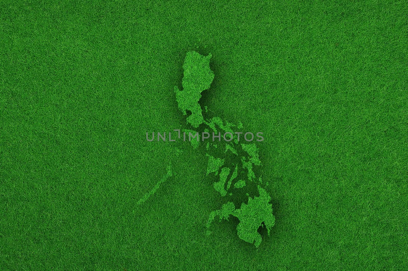 Map of Philippines on green felt