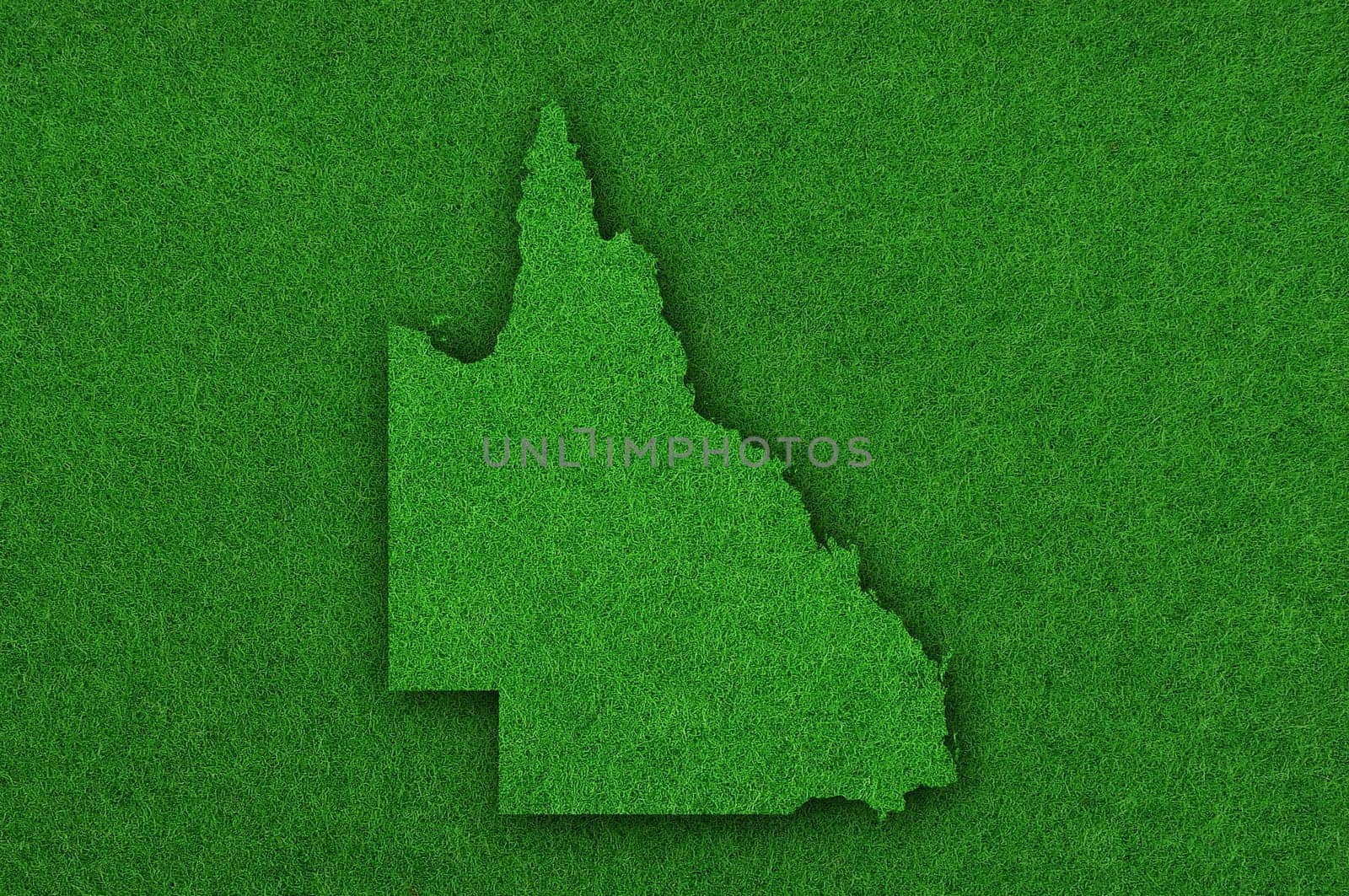 Map of Queensland on green felt