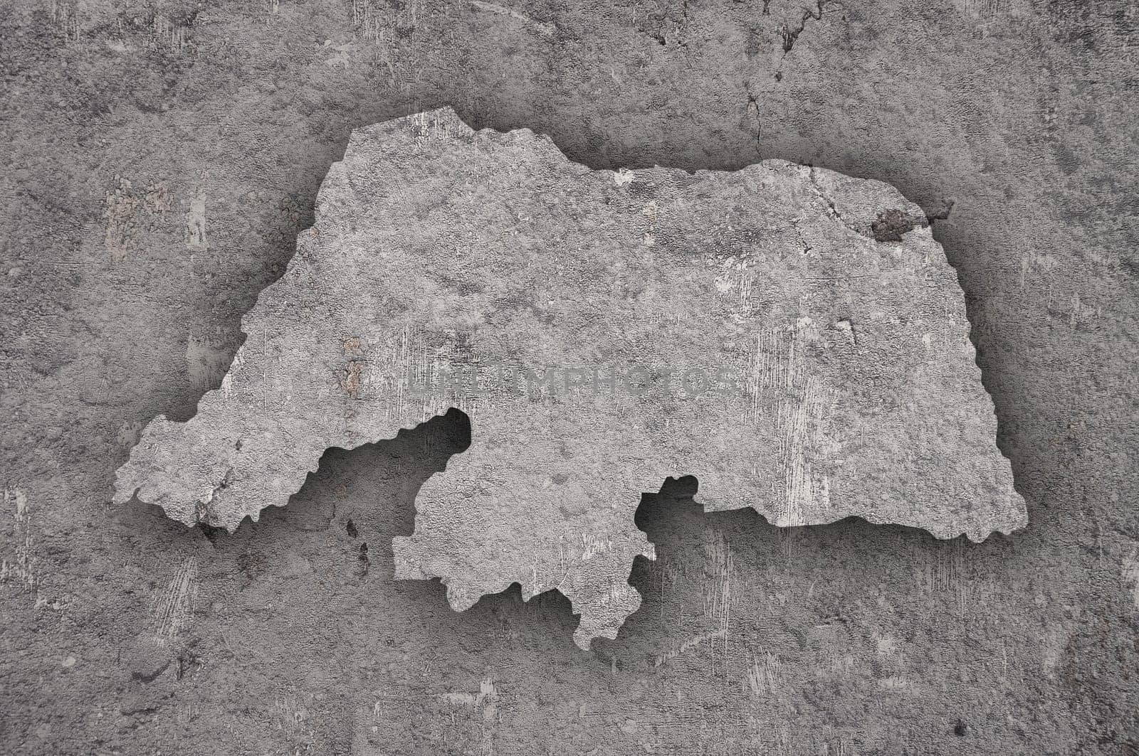 Map of Rio Grande do Norte on weathered concrete