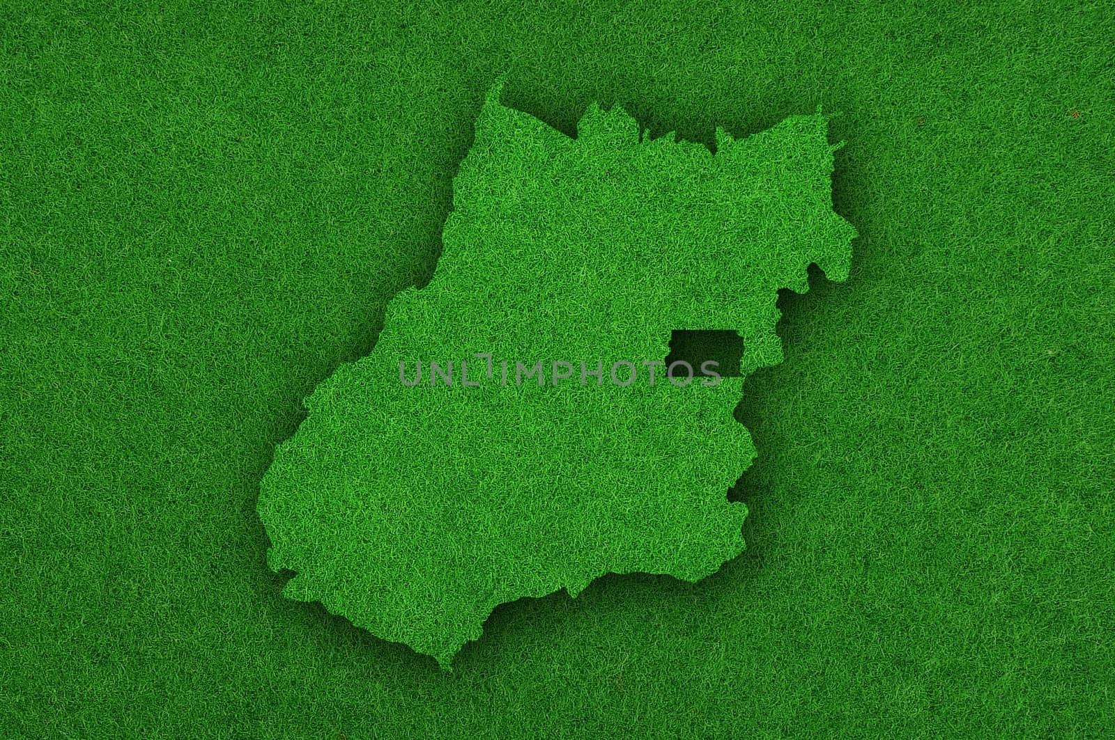 Map of Goias on green felt