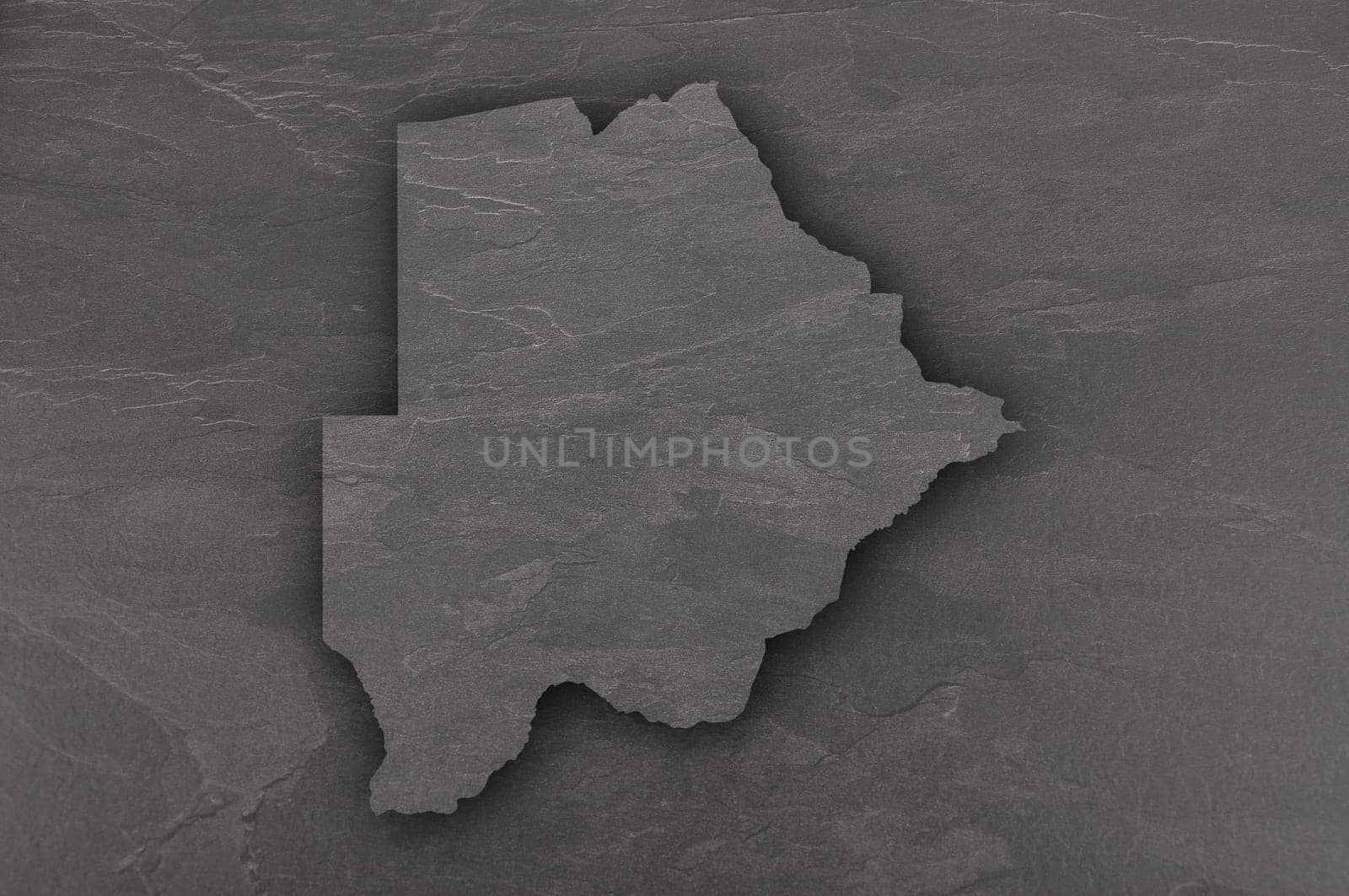 Map of Botswana on dark slate