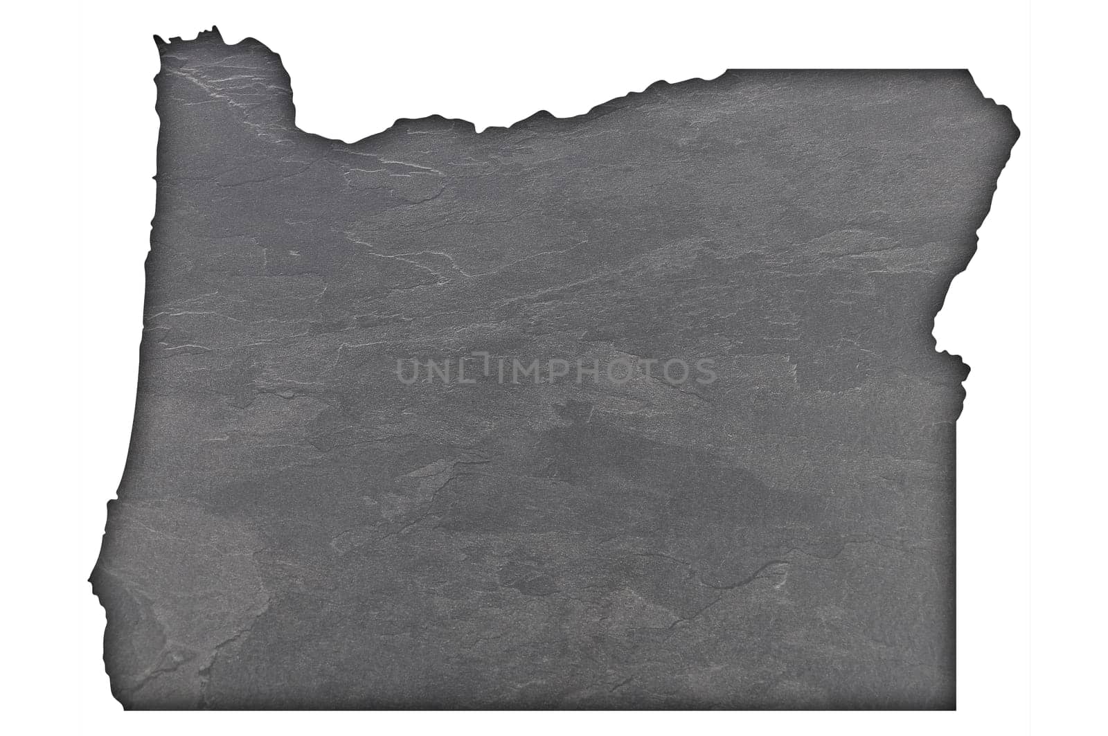 Map of Oregon on dark slate
