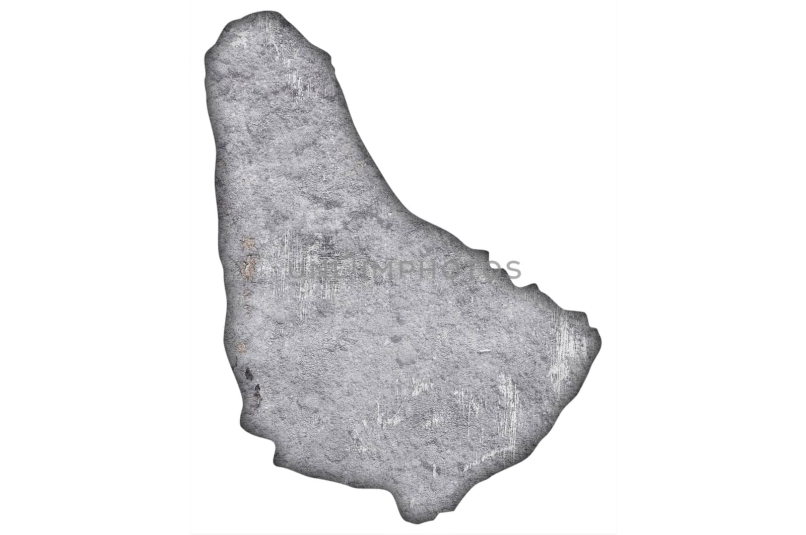 Map of Barbados on weathered concrete