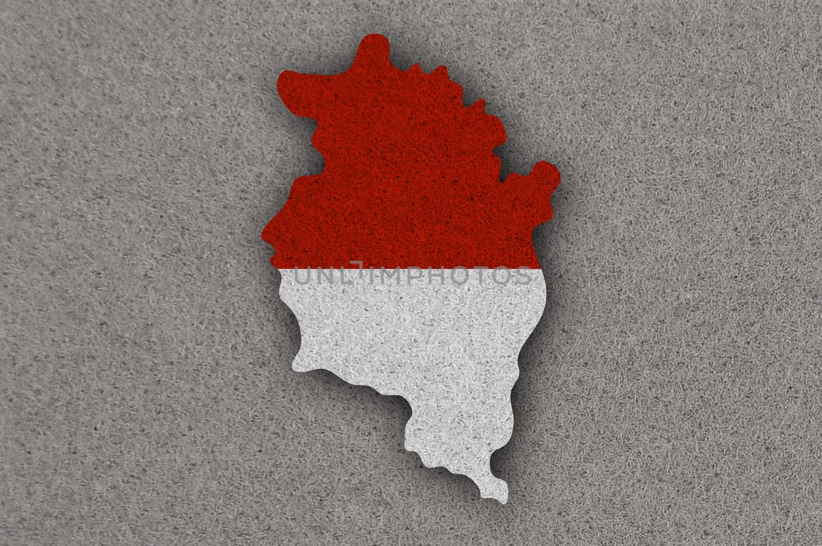 Map and flag of Vorarlberg on felt
