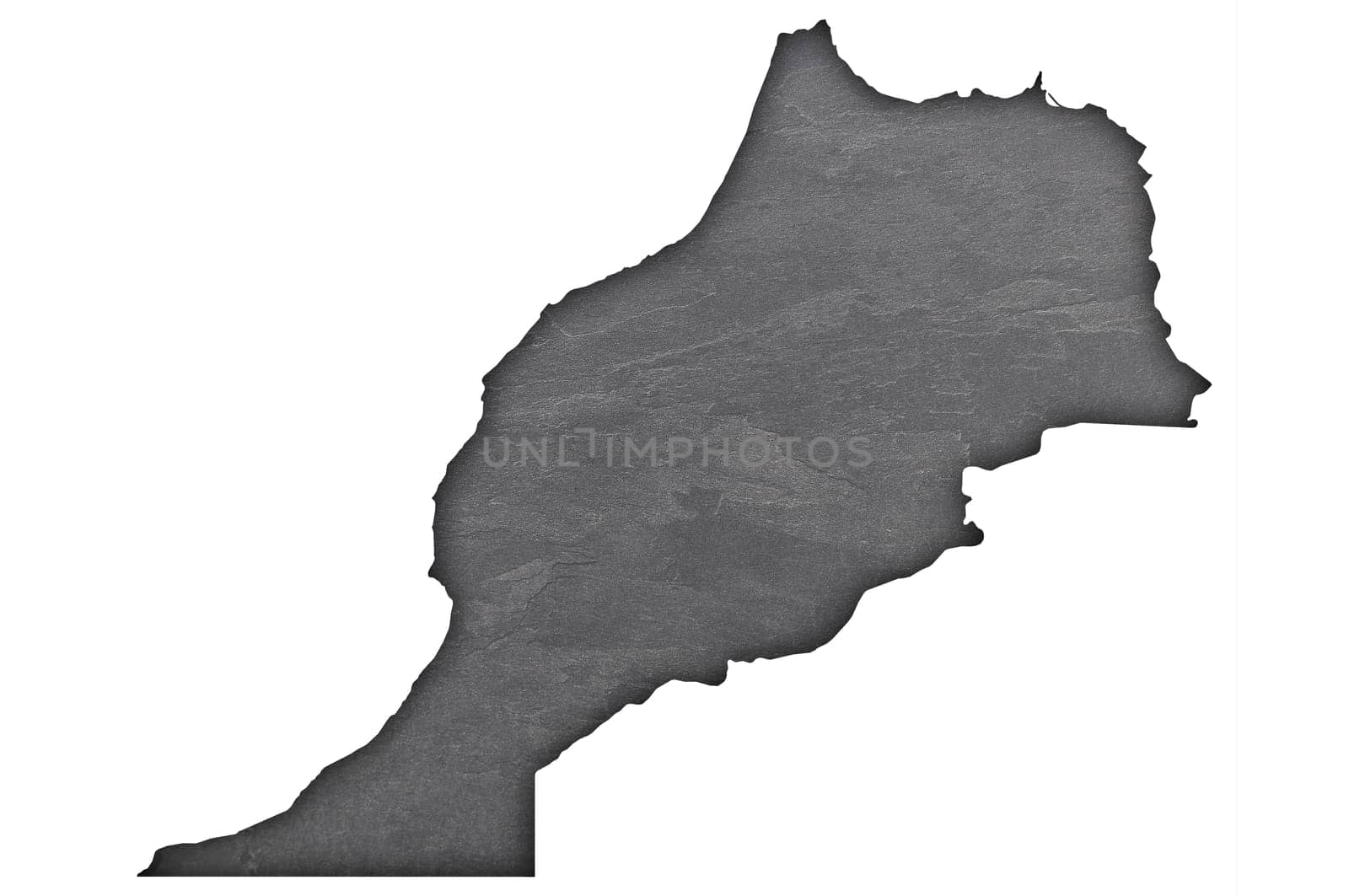 Map of Morocco on dark slate