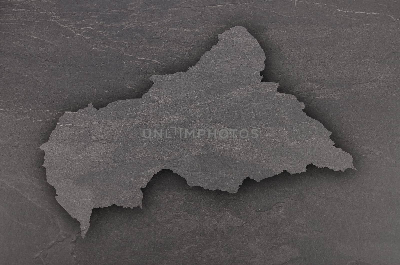 Map of Central African Republic on dark slate