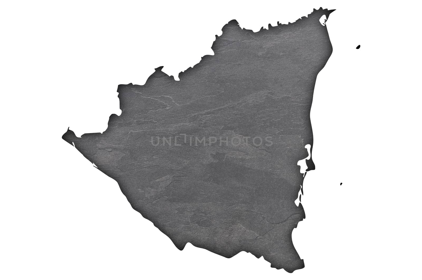 Map of Nicaragua on dark slate
