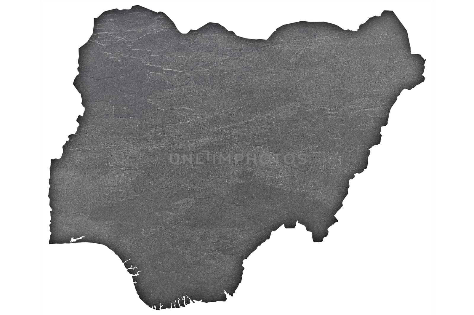Map of Nigeria on dark slate