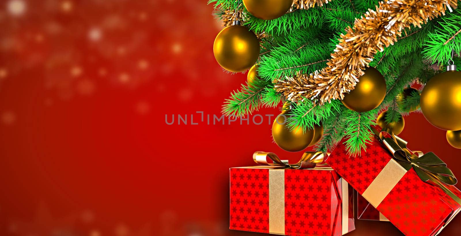 Closeup view photography of beautiful holdiay Christmas decor in home interior.