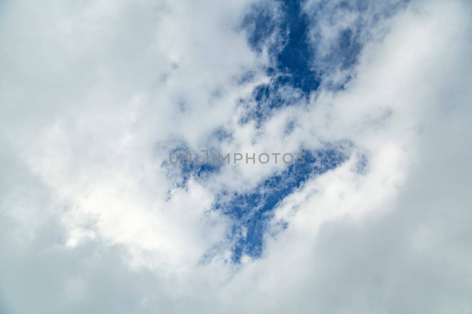 Beauty white cloud and clear blue sky in sunny day texture background. Ozone layer concept