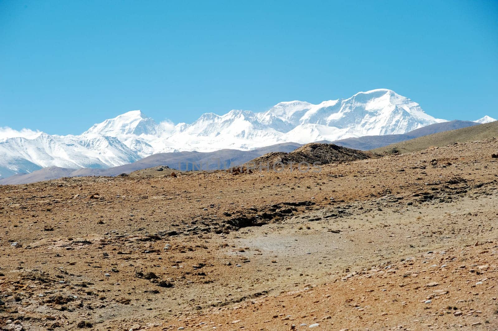 Mountains of the Himalayas, young beautiful high mountains of Tibet.