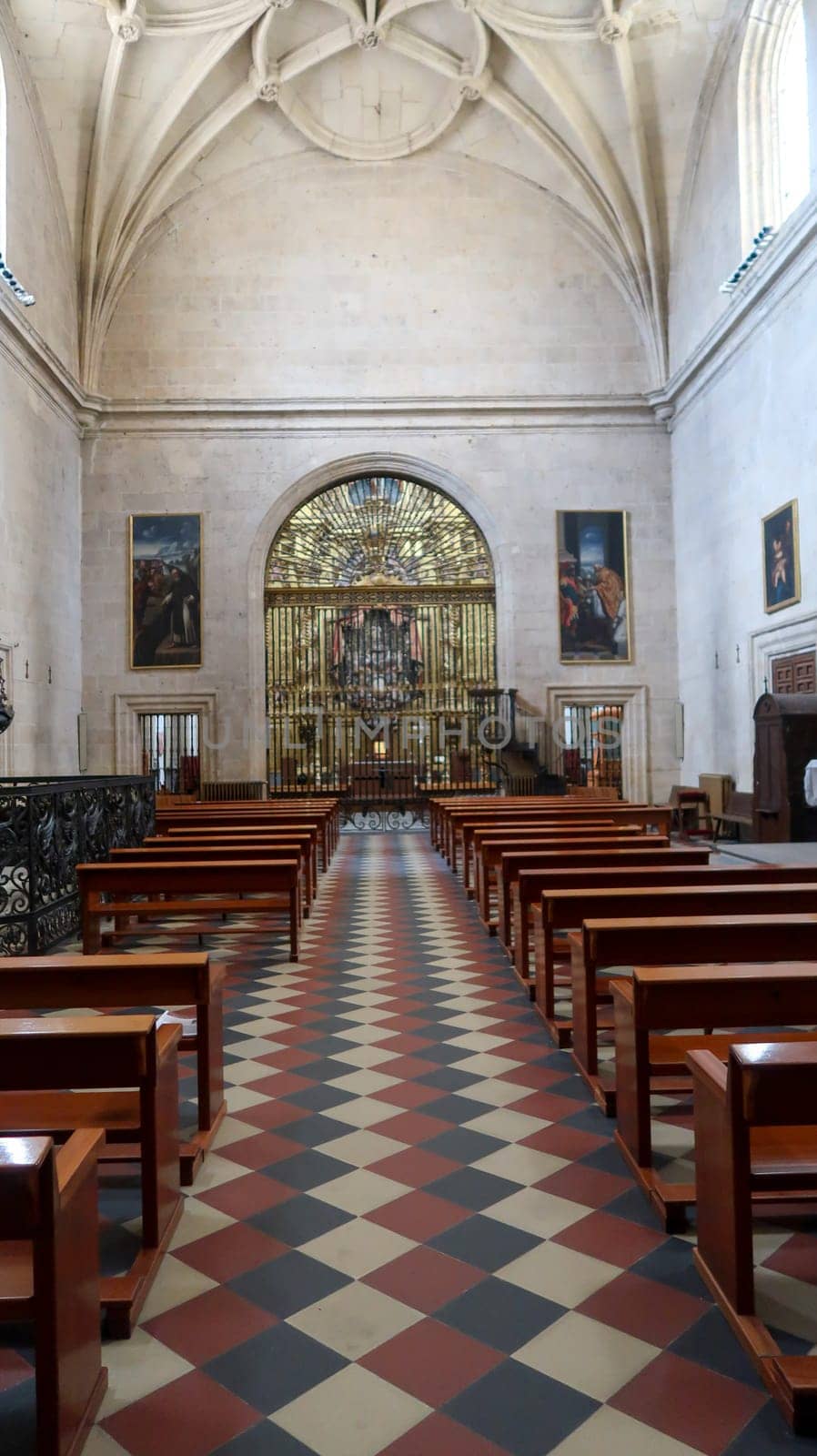 Segovia, Spain - 22 - September - 2020: Beautiful interior view of Gothic Segovia Cathedral