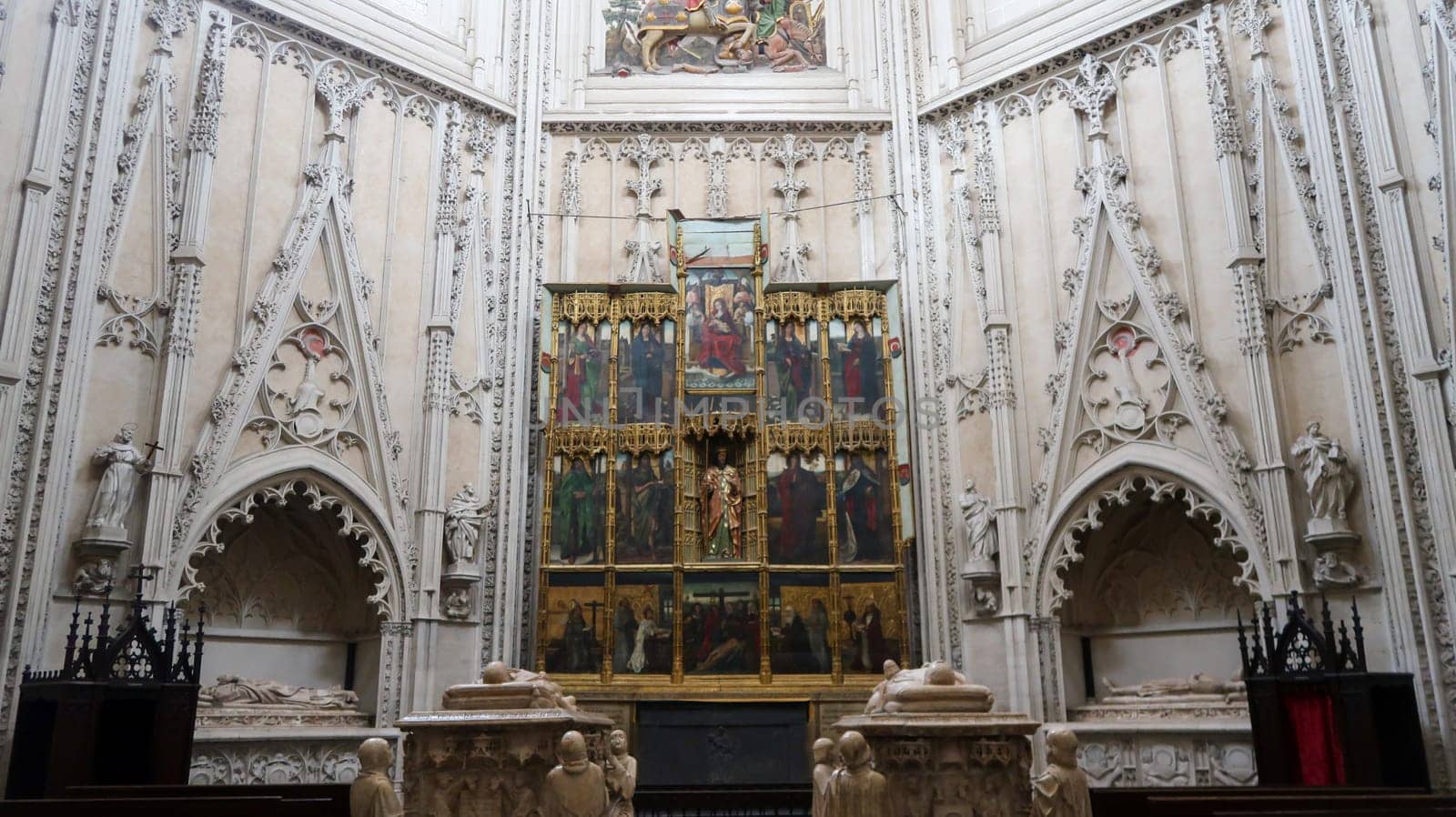 Toledo, Spain - 24 - september - 2020: Interior of Toledo cathedral in historic medieval city of Toledo, Spain