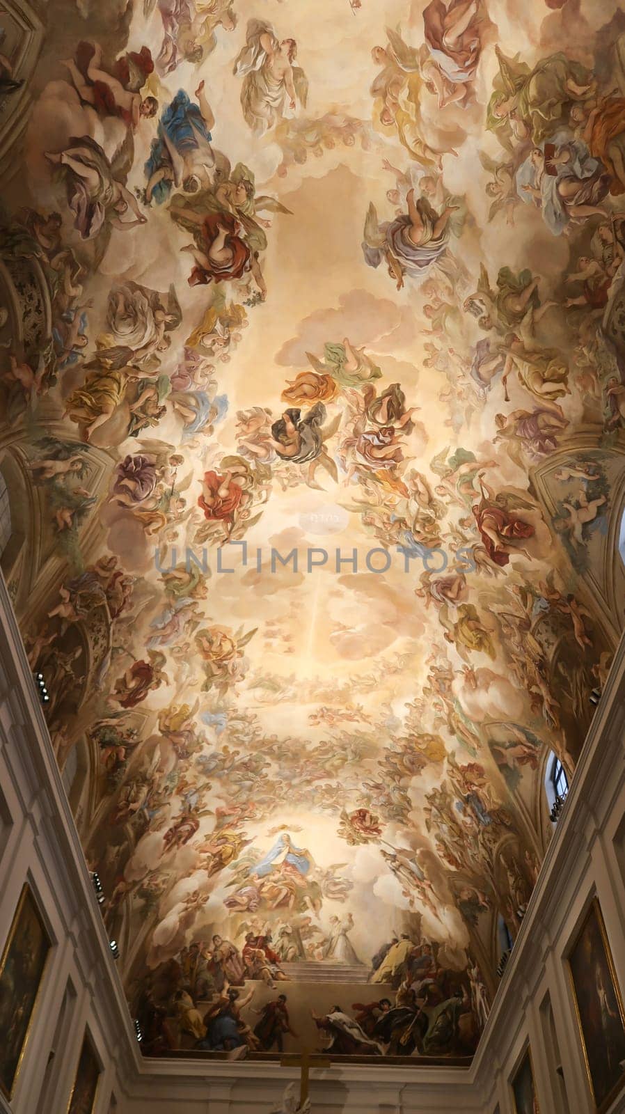 Toledo, Spain - 24 - september - 2020: Interior design of ceiling of Toledo cathedral in historic medieval city