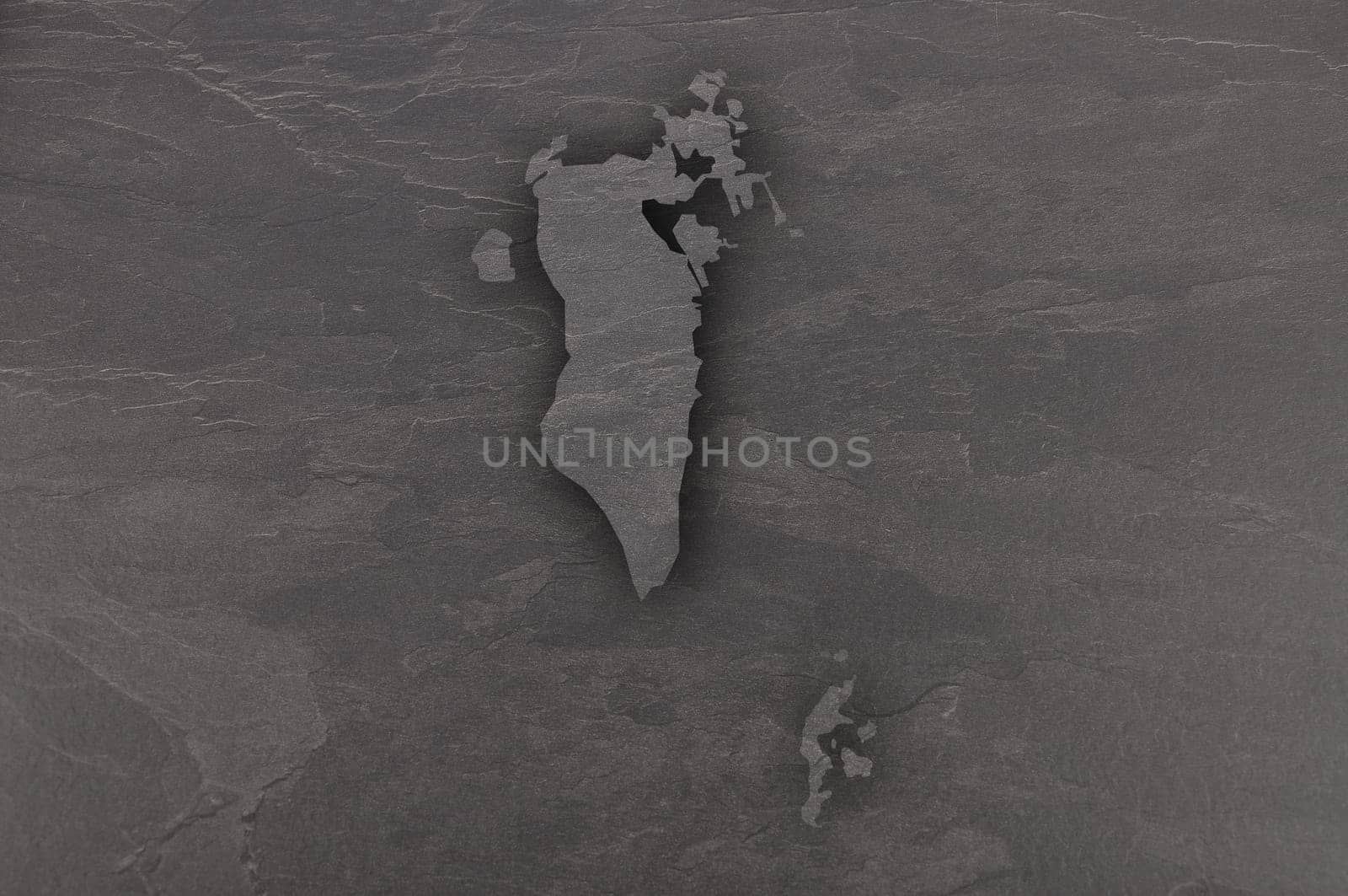 Map of Bahrain on dark slate