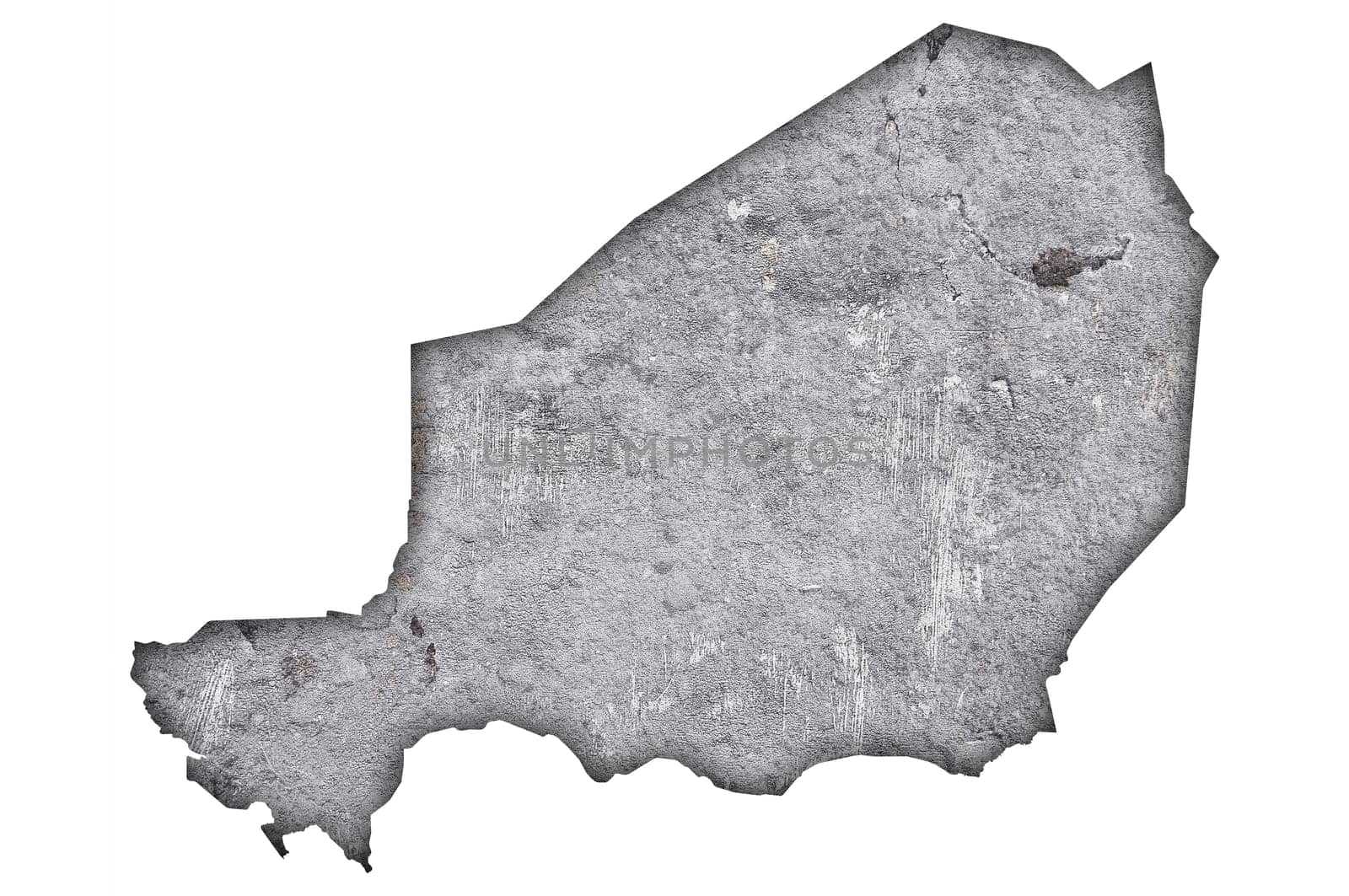 Map of Niger on weathered concrete