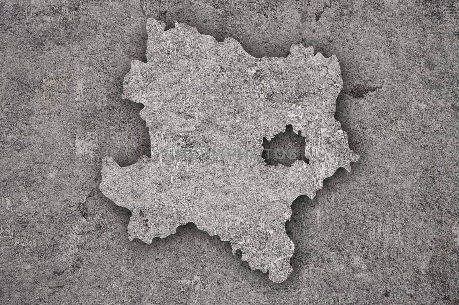 Map of Lower Austria on weathered concrete