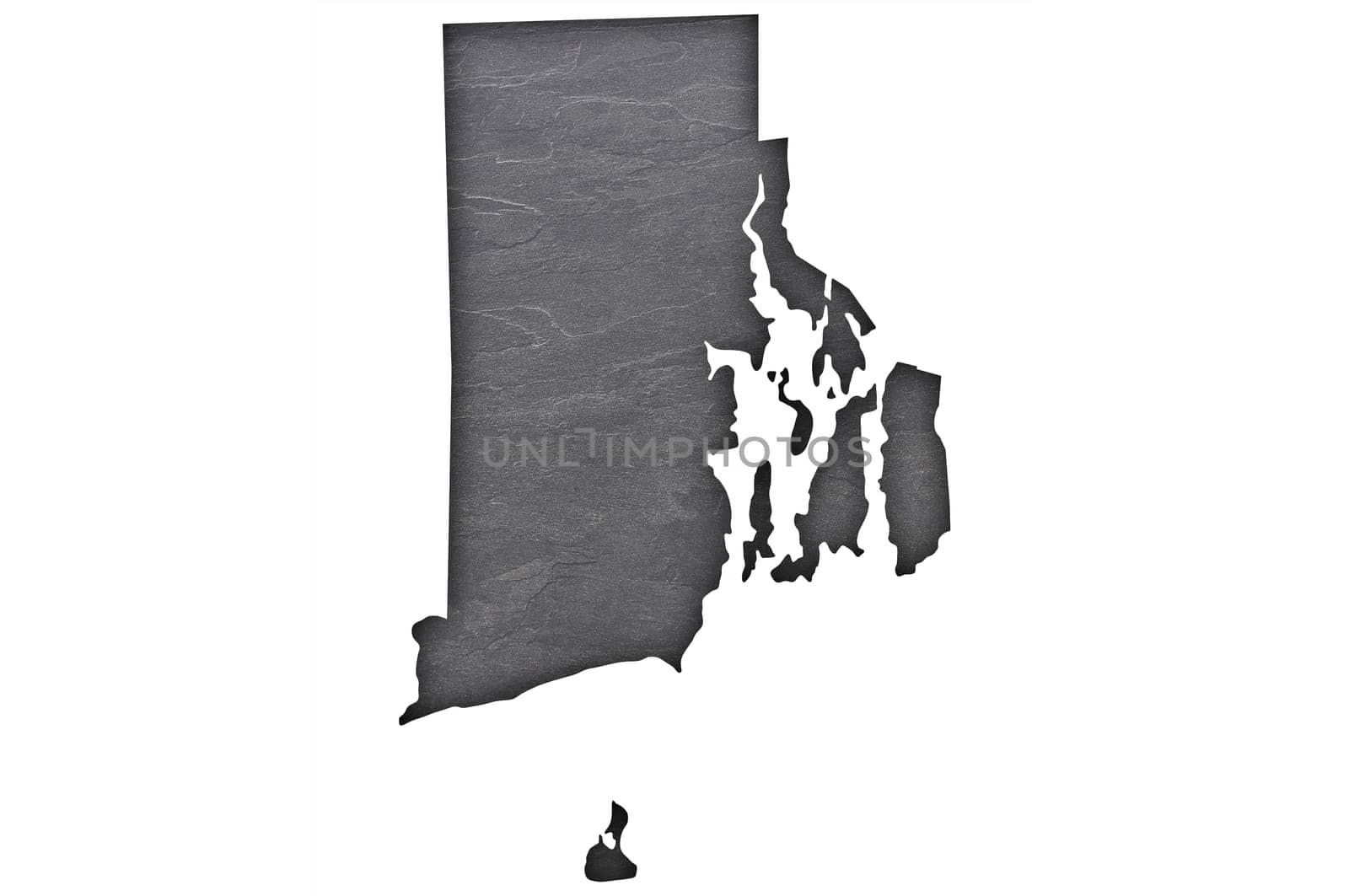 Map of Rhode Island on dark slate