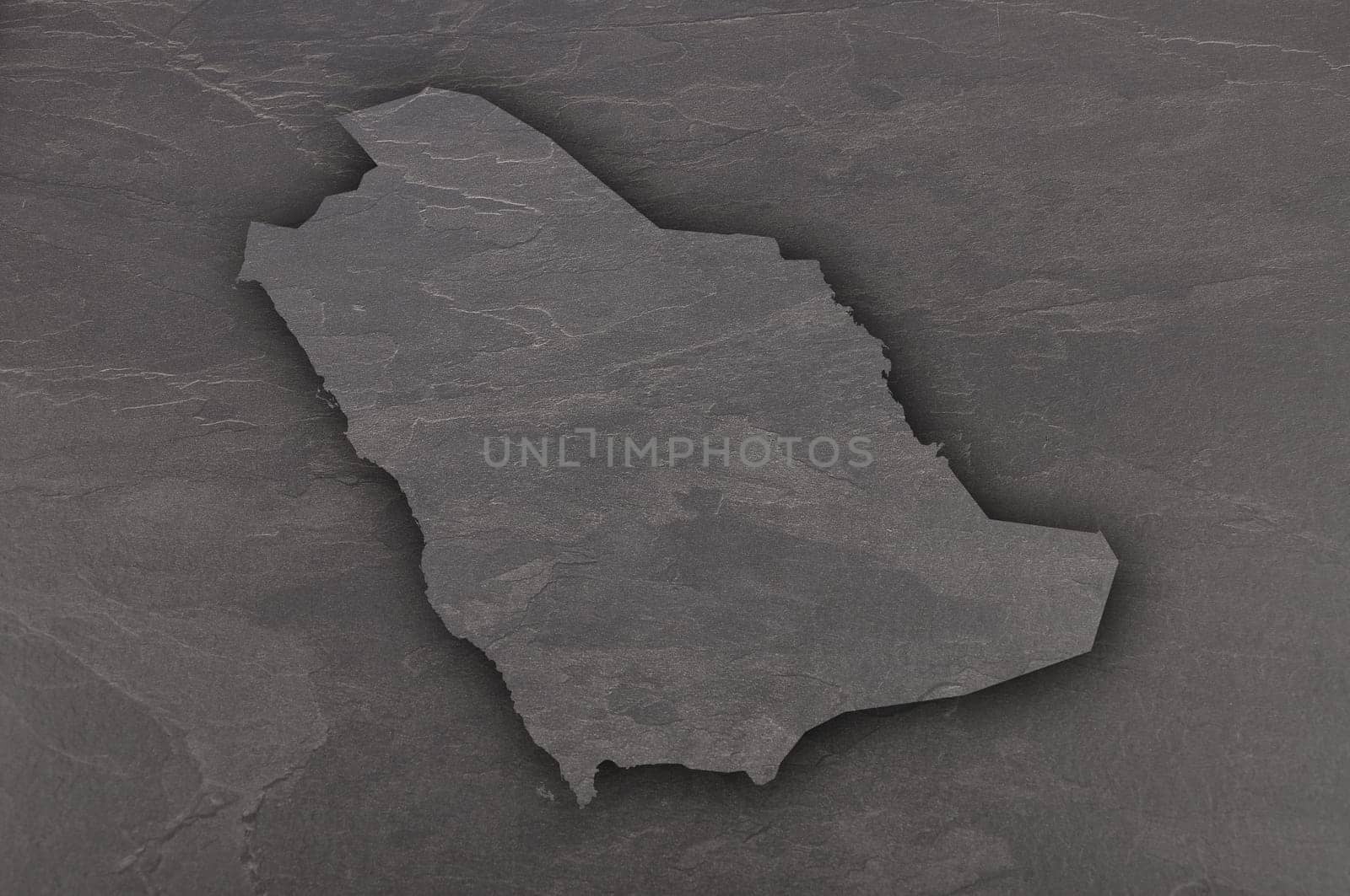 Map of Saudi Arabia on dark slate