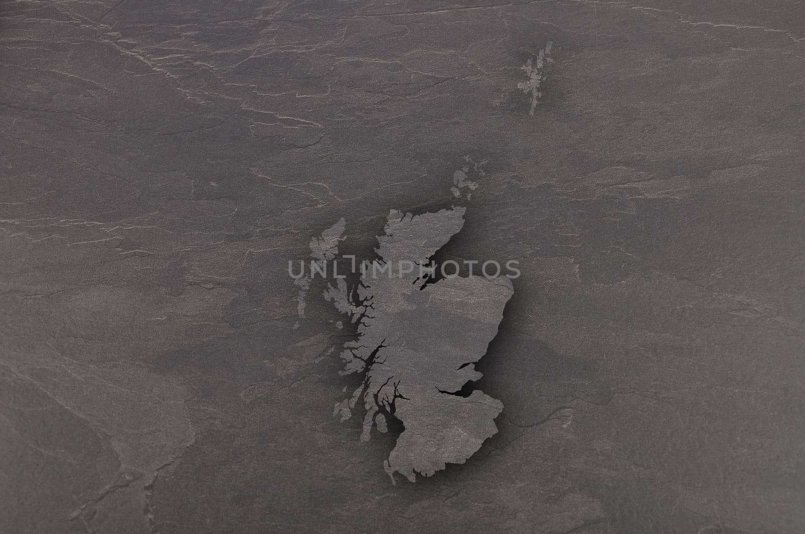 Map of Scotland on dark slate