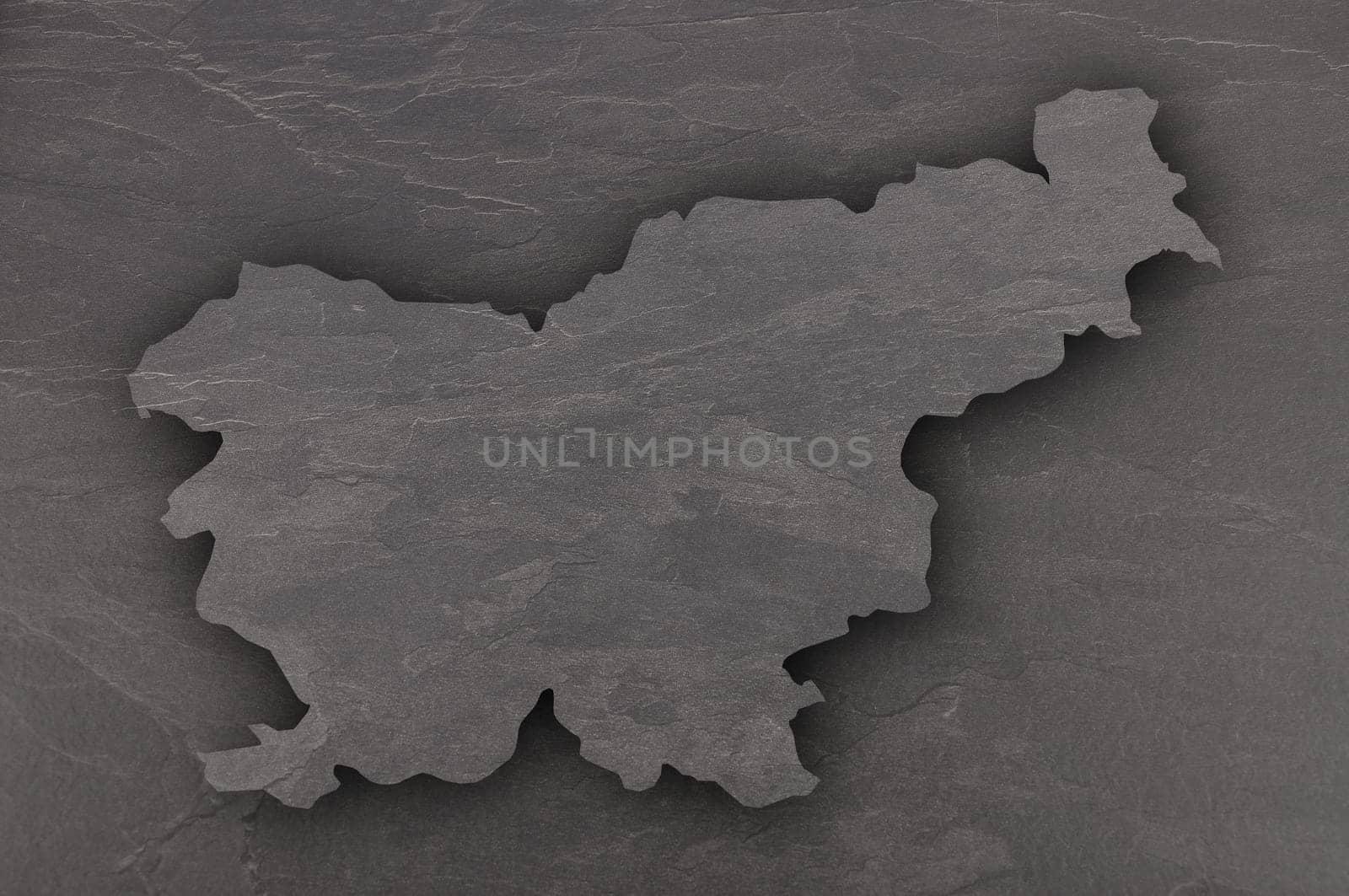 Map of Slovenia on dark slate