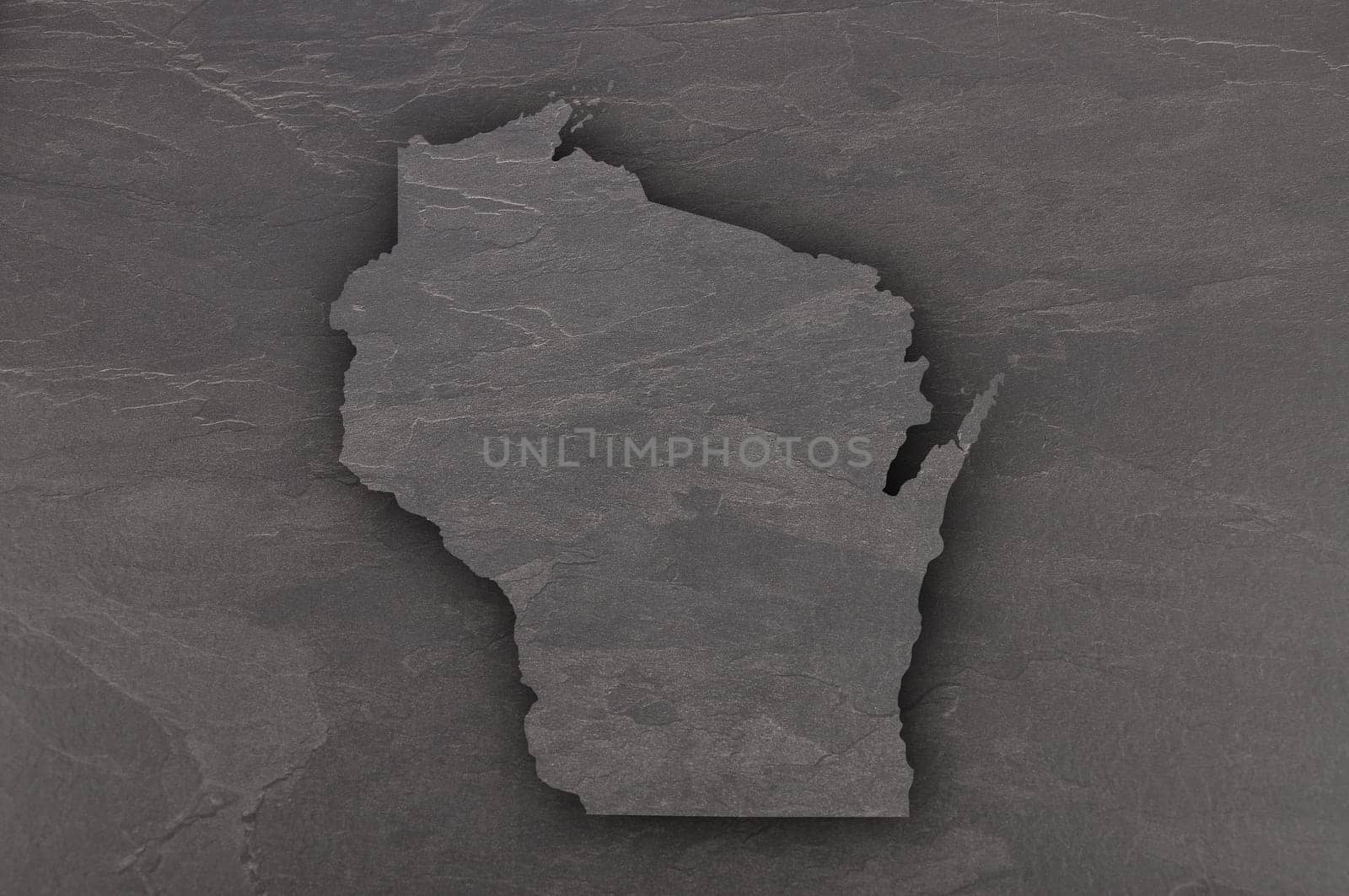 Map of Wisconsin on dark slate