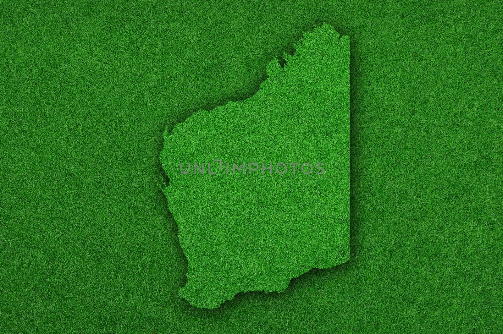 Map of Western Australia on green felt