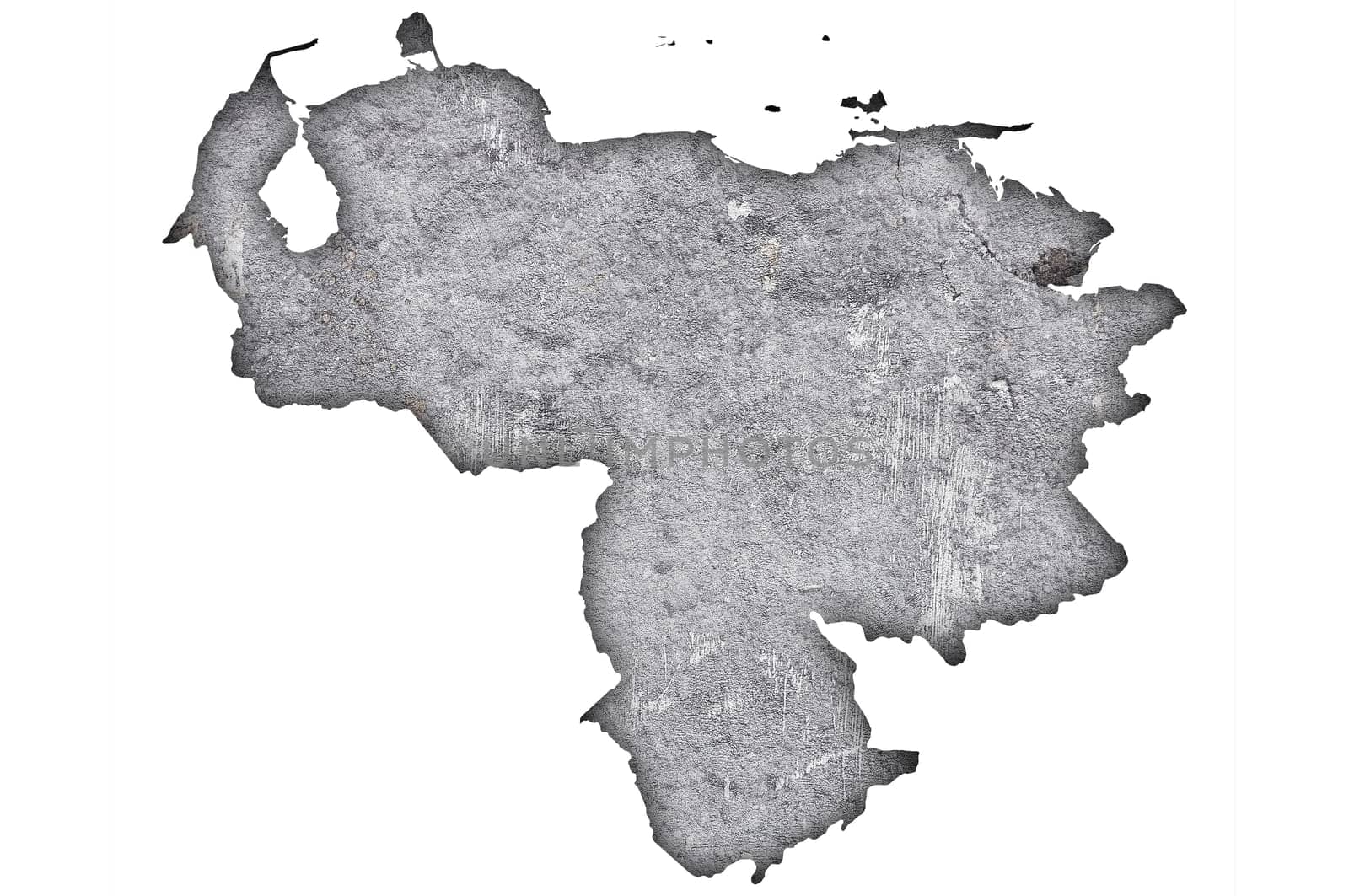 Map of Venezuela on weathered concrete