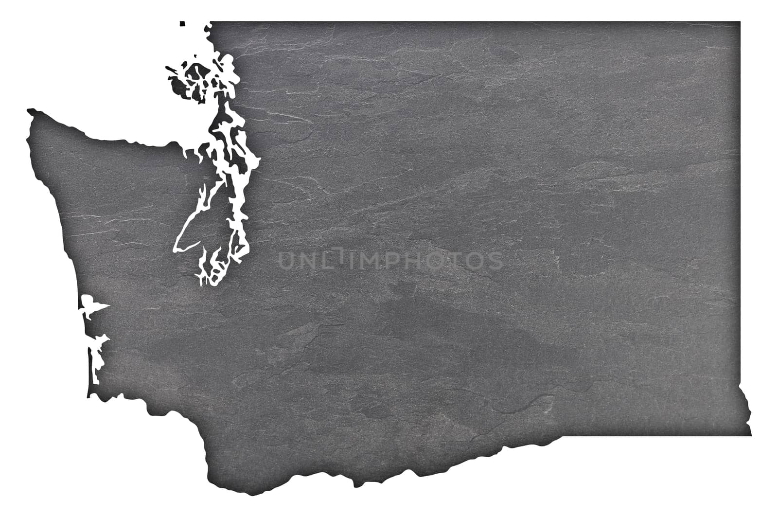 Map of Washington on dark slate