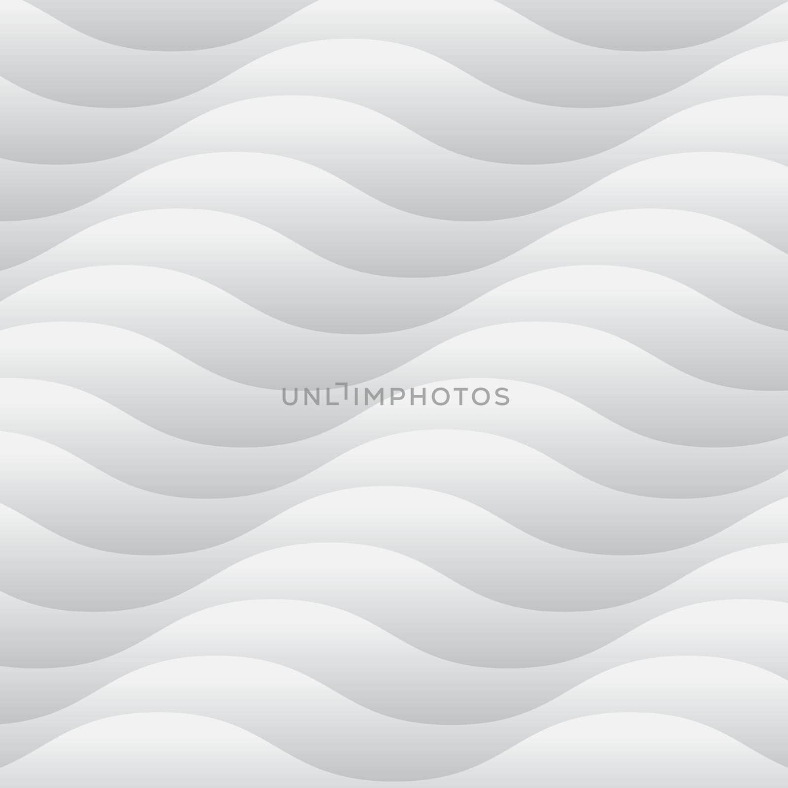 White vector panoramic background with wavy lines and shadows - illustration