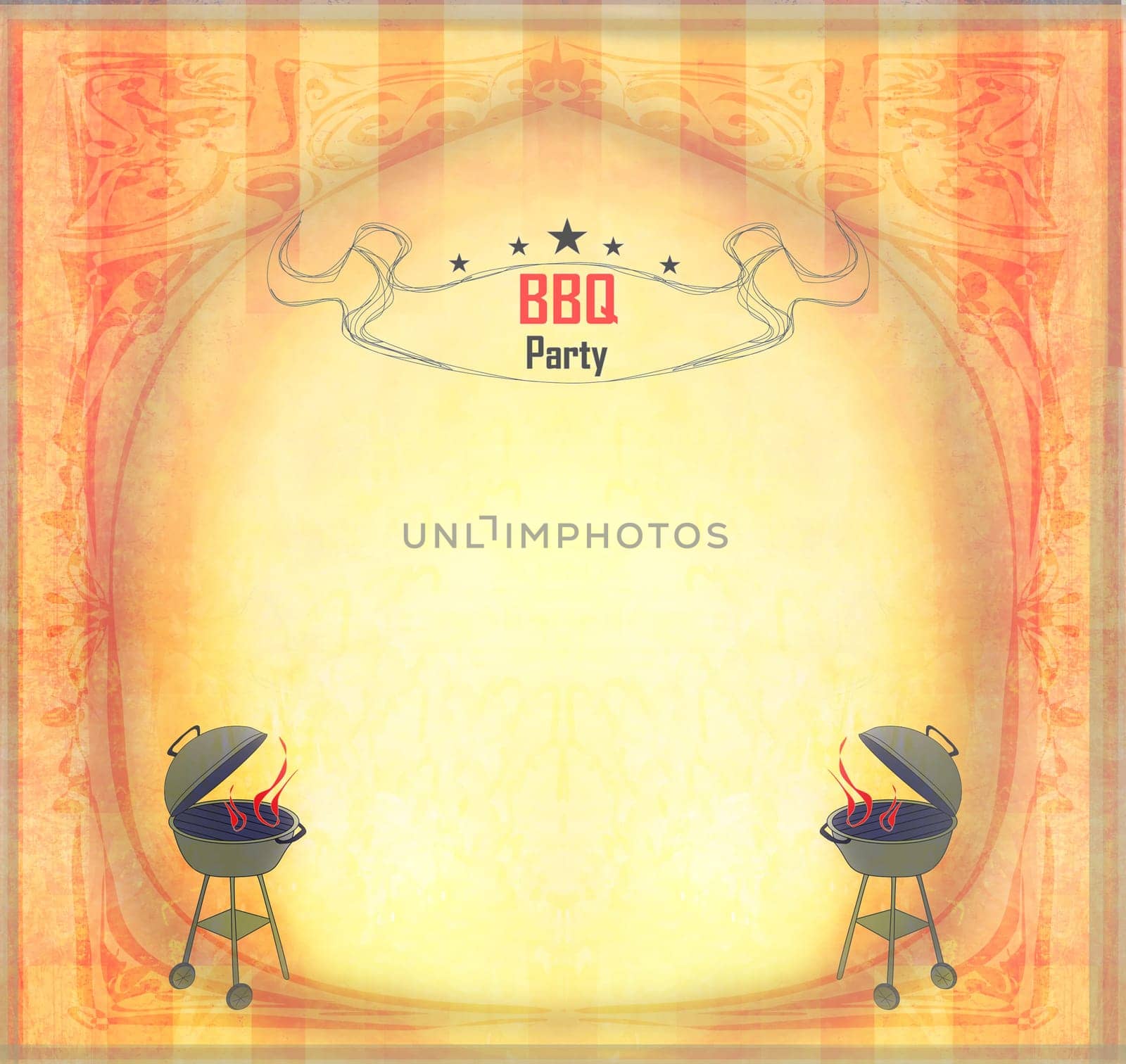 Bbq party - Abstract vintage frame