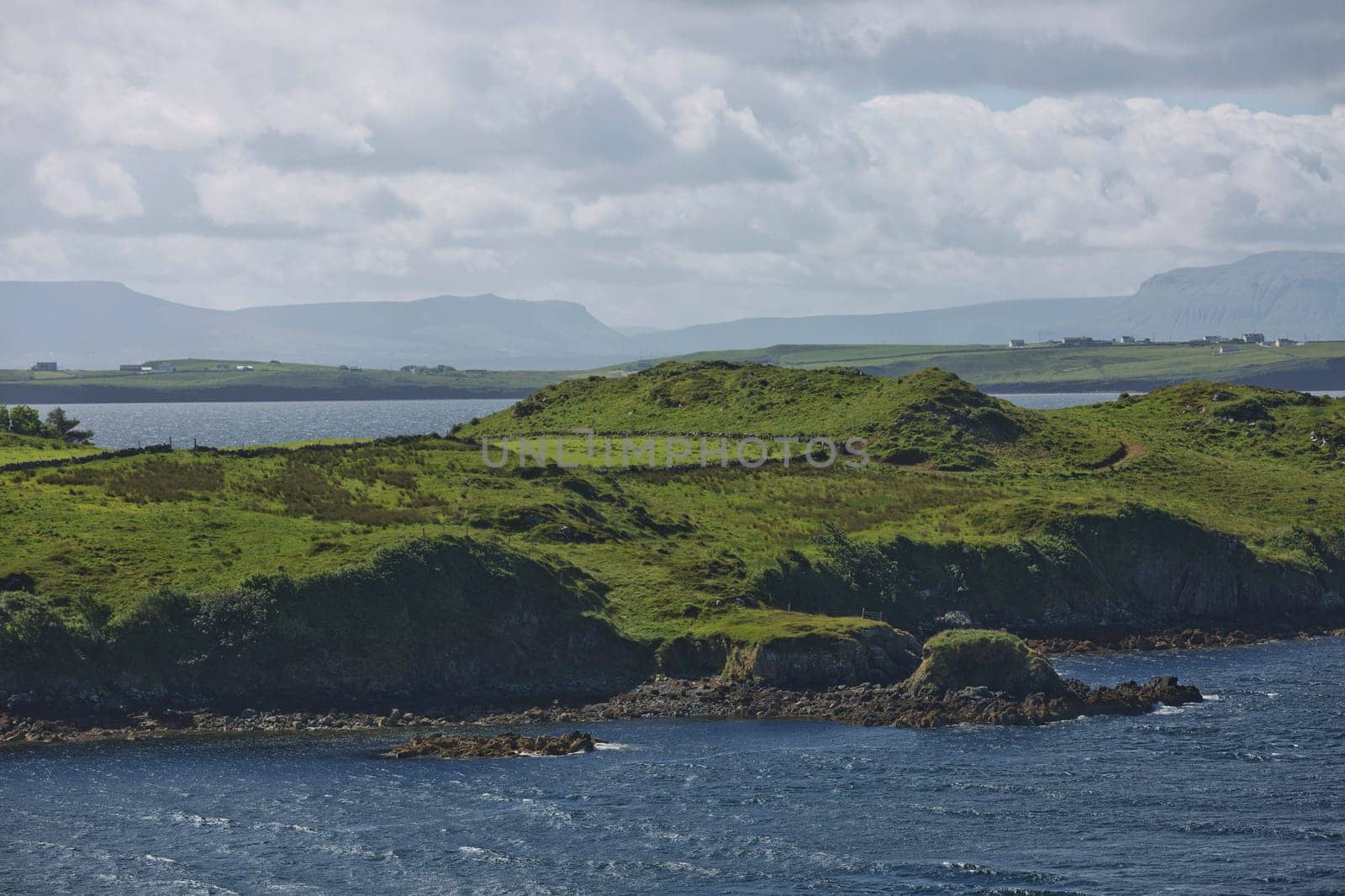 Beautiful landscape and rock formations along the irish coastline near Killybegs, County Donegal in Ireland.
