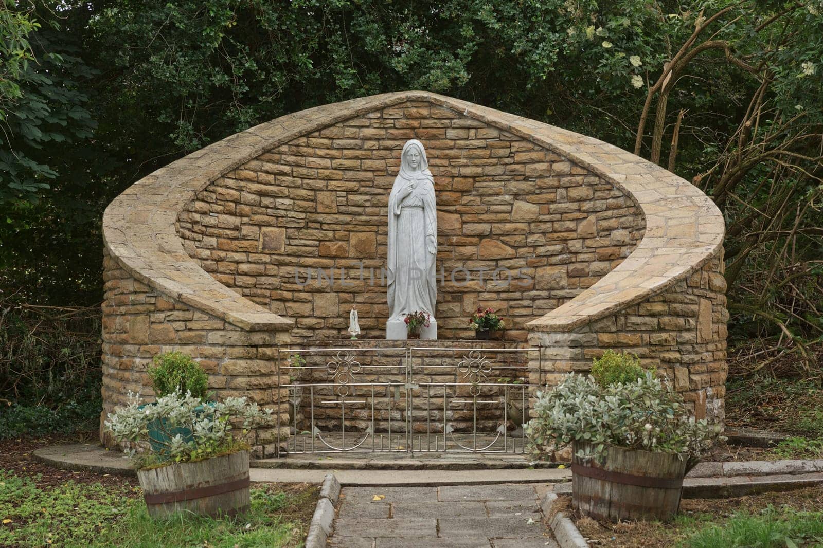 Saint Virgin Mary statue and place to pray near town of Killybegs in Ireland.