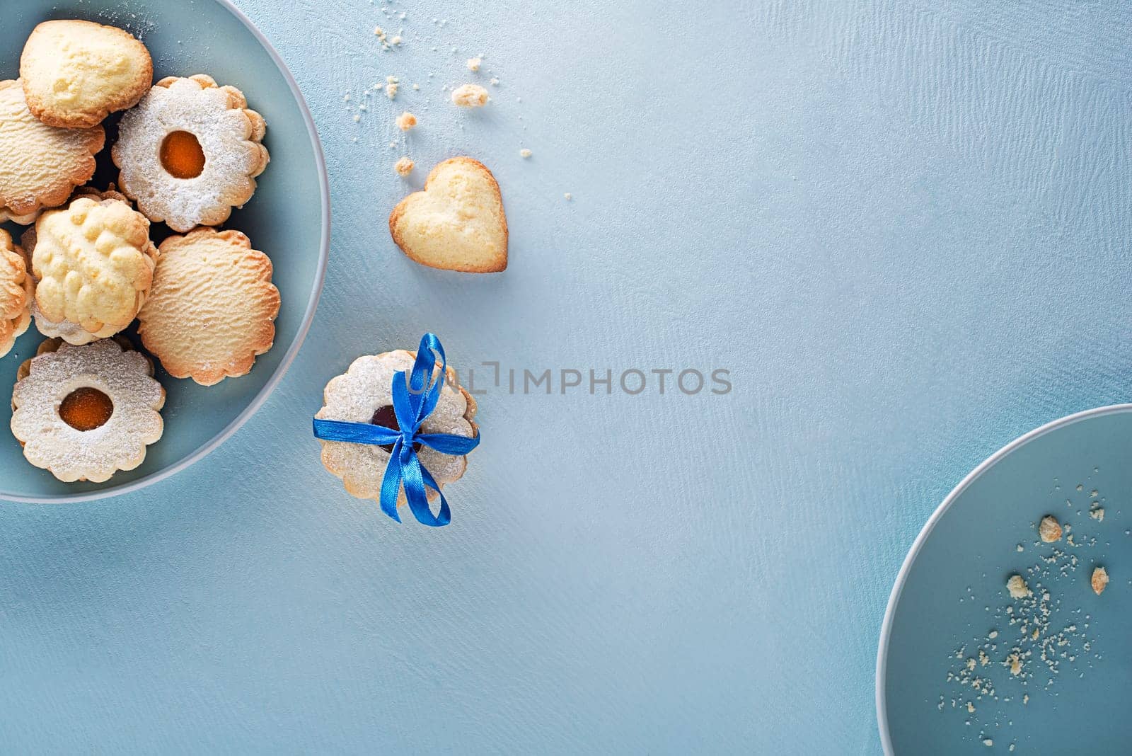 Tasty homemade sugar cookies of all shapes and sizes. Holidays, celebration and cooking concept